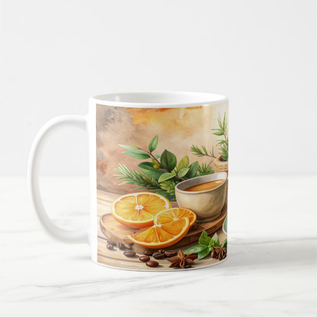 Caneca De Café Rustic Coffee Design - Vintage Coffee Pot Beans Ci (Esquerda)