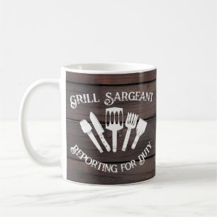 Caneca De Café Rustic Funny Cozinhar Gift Men-Grill Sargeant