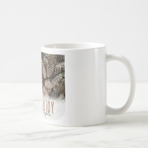 Caneca De Café Rustic Holiday Love and Joy Pine Cone