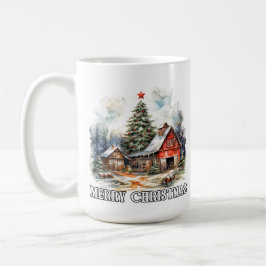 Caneca De Café Rustic Merry Christmas Country Farmhouse