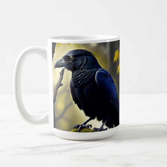 Caneca De Café Rustic Raven - Natures Guardian (Esquerda)