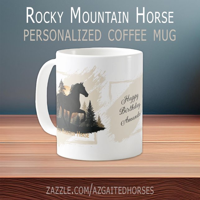 Caneca De Café Rustic Rocky Mountain Horse Personalize (Rustic Rocky Mountain Horse Silhouette Personalize Coffee Mug)