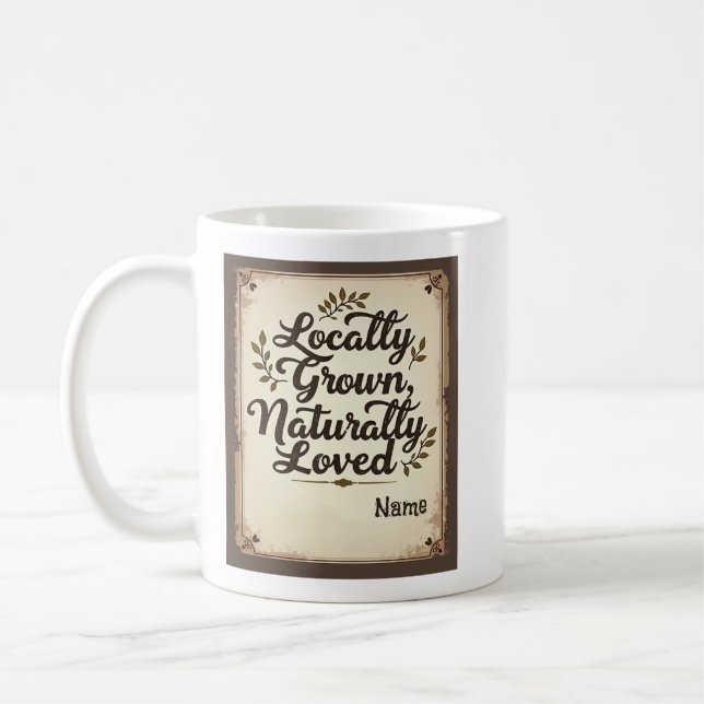 Caneca De Café Rustic Wall Décor Personalizado (Esquerda)