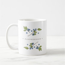 Rustic Watercolor Blueberry Personalizado