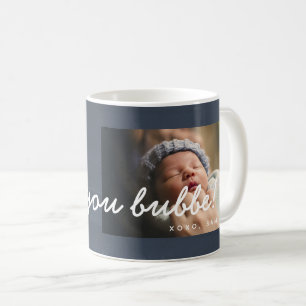 Caneca De Café Rustic Watercolor I Love Bubbe Mug - Marinho