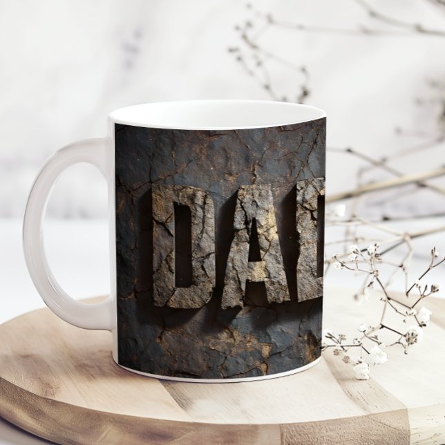 Caneca De Café Rustic Wood Fathers Day Dad Coffee Mug (Criador carregado)