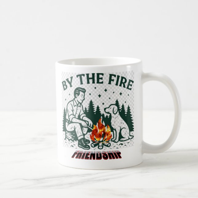 Caneca De Café Rústico pela Amizade da Fogueira (Direita)