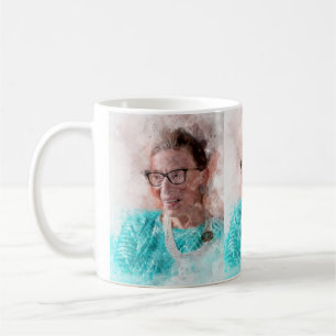Caneca De Café Ruth Bader Ginsburg Smiling Watercolor Retrato T