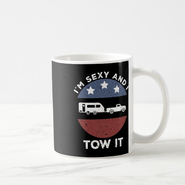 Caneca De Café RV de acampamento engraçado Eu sou Y e eu o reboco (Direita)