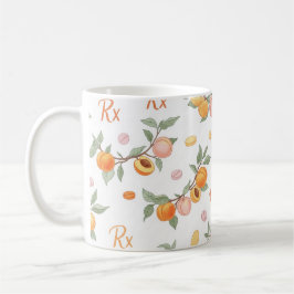 Caneca De Café Rx Prescription Peach Pill Pattern Pharmacy