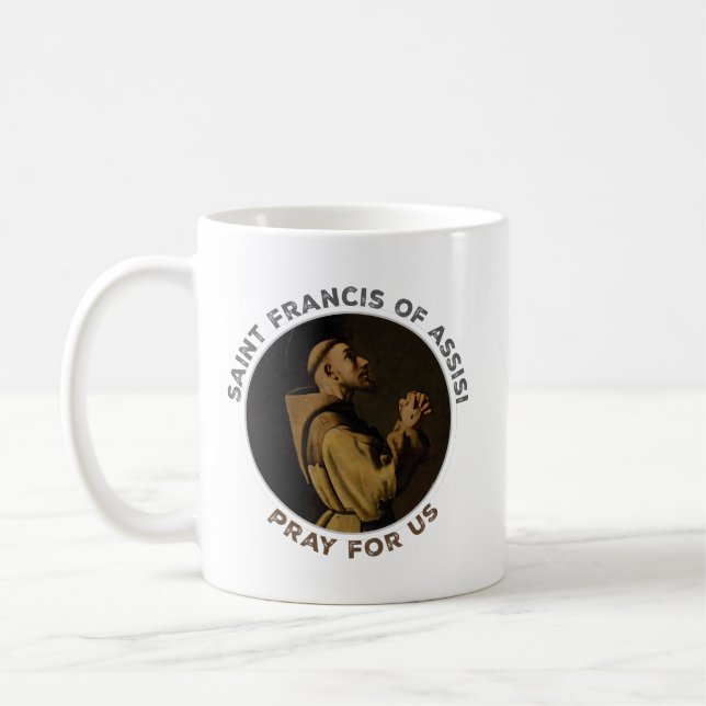 Caneca De Café S. Francisco de Assis Reze por Nós (Esquerda)