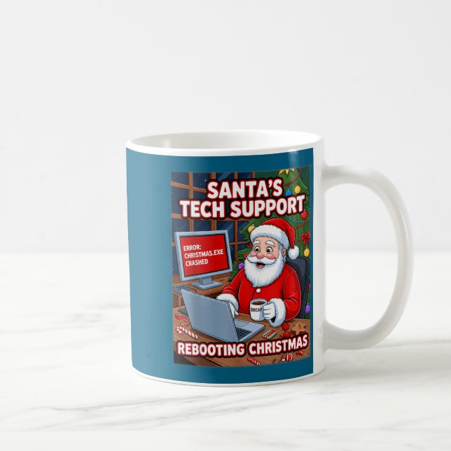 Caneca De Café s Santa Tech Rebooting Support Vibes (Direita)