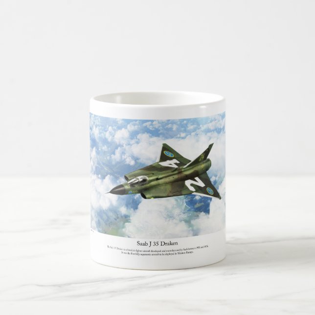 Caneca De Café Saab 35 Draken  (Centro)
