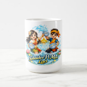 Caneca De Café Sabaidee Pi Mai Lao – Festival de Água do Ano Novo
