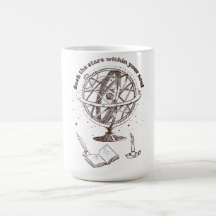 Caneca De Café Sabedoria da Alma Celestial   Esfera Armilar Vinta