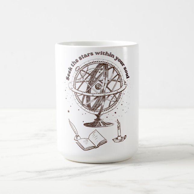 Caneca De Café Sabedoria da Alma Celestial | Esfera Armilar Vinta (Centro)
