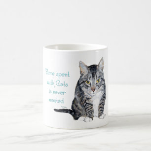 Caneca De Café Sabedoria do Gato - Tempo passado com Gatos