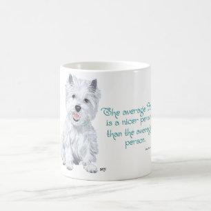 Caneca De Café Sabedoria do Westie - O cão médio é uma pessoa mai