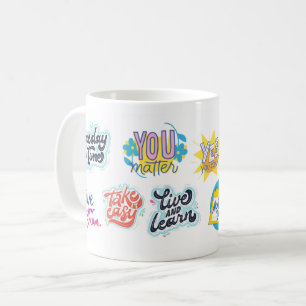 Caneca De Café Sabedoria em Bolhas: Colorida Coleção de Citações
