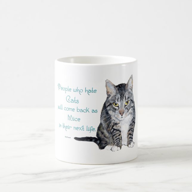 Caneca De Café Sabedoria Felina - Pessoas que odeiam Gatos (Centro)