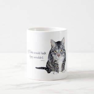 Caneca De Café Sabedoria Felina - se os gatos pudessem falar, ele