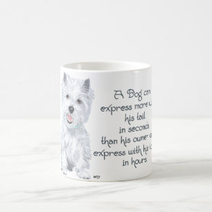 Caneca De Café Sabedoria Westie - Cauda ou Língua Balançando?