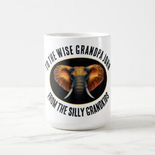 Caneca De Café Sábio Elefante Ouvidos Dourados Arte Pintura