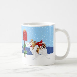 Caneca De Café Sable do correio do Natal de Papillon