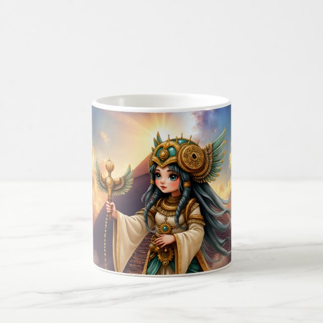 Caneca De Café Sacerdotisa Celestial da Pirâmide Dourada. (Centro)