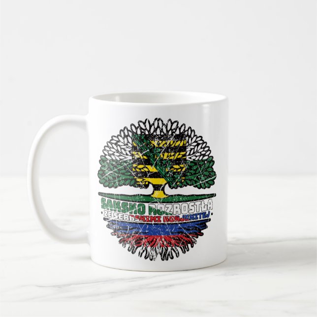 Caneca De Café Sachsen Sächsisch Sorbisch Sorben Baum Wurzel (Esquerda)