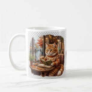 Caneca De Café Saco de Compras Gato Café Aconchegante