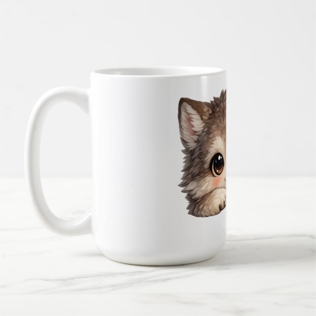 Caneca De Café Saco de Estádio Transparente com Lobo Bonito de Ol (Esquerda)
