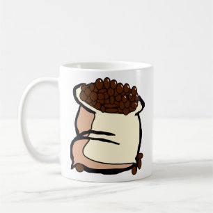 Caneca De Café Saco de Grãos de Café Grãos