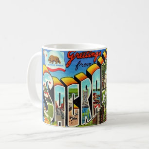 Caneca De Café Sacramento CA Colorido Vintage