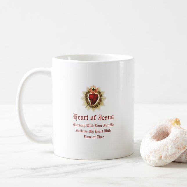 Caneca De Café Sacred Heart of Jesus Mug (Com Donut)