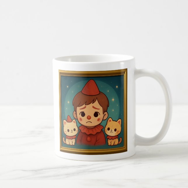 Caneca De Café Sad Pierrot and Cats Mug (Direita)