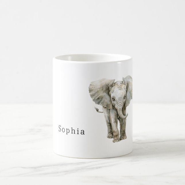 Caneca De Café Safari Grey Elephant Animal (Centro)