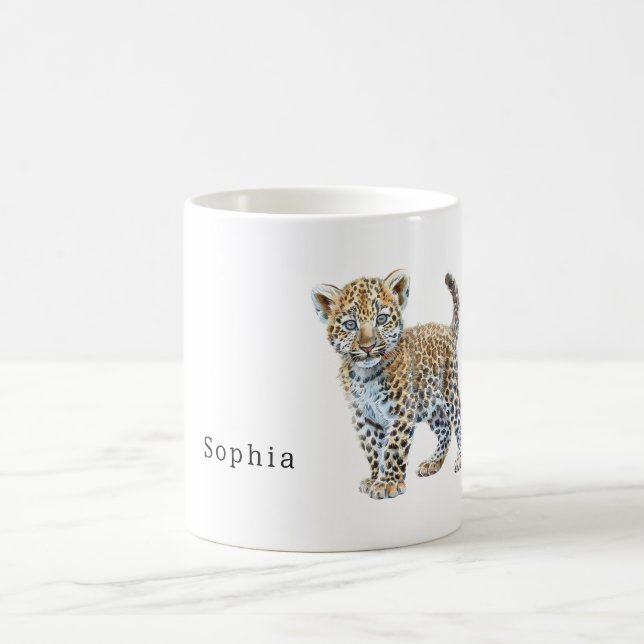 Caneca De Café Safari Leopardo Gato Animal (Centro)