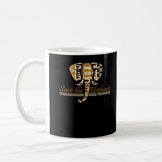 Caneca De Café Safari Wild African Animal Elephant Lover (Esquerda)