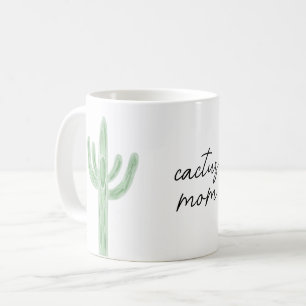 Caneca De Café Sage Green Saguaro Cactus Mãe Aquarela