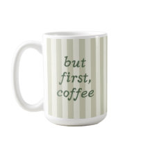 Sage Green Stripe Trendy Cozy Minimalist Tea And