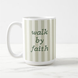 Caneca De Café Sage Neutral Stripe Bible Verse Lettering Cozy