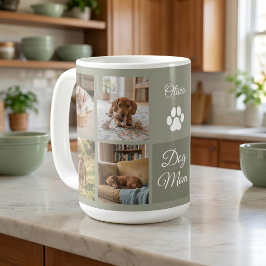 Caneca De Café Sage Verde Mãe Cachorro Impressão Pata 8 Fotos Per