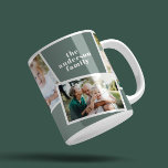 Caneca De Café Sage verde moderno elegante multifoto-família<br><div class="desc">Presente moderno e elegante na moda multifoto da família. A cor verde moderna pode ser alterada.</div>