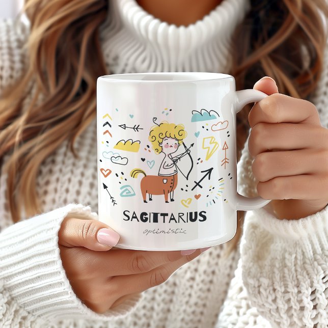 Caneca De Café Sagitário Zodiac Mug, Presente de Astrologia (Criador carregado)