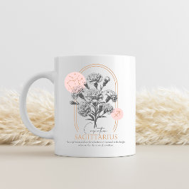 Caneca De Café Sagitário Zodíaco Floral Cravo Astrologia