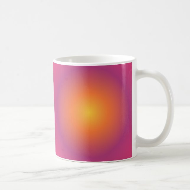 Caneca De Café Sagittarius Aura Gradient Zodiac, Amarelo Roxo (Direita)