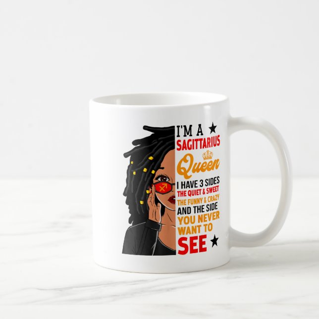 Caneca De Café Sagittarius Queen African American Loc'd Woman Zod (Direita)