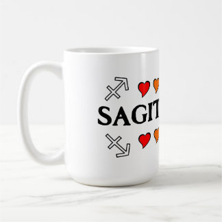 Caneca De Café Sagittarius Rainbow Hearts Mug