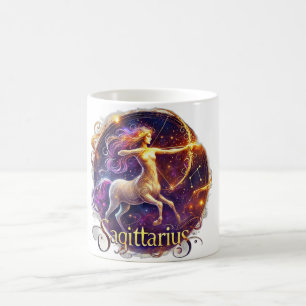 Caneca De Café Sagittarius Zodiac Mug - Desenho de Fiery e Aventu
